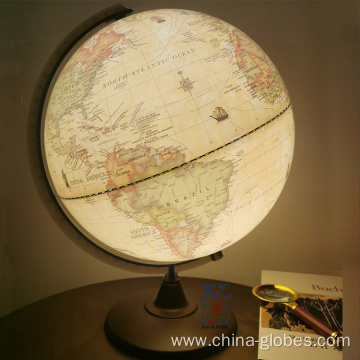 Illuminated Antique Desk Globe with Names